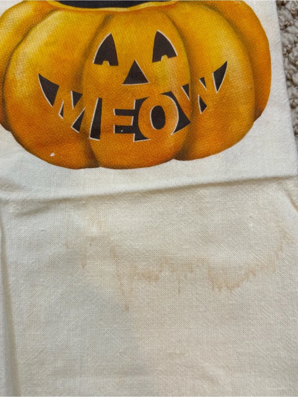 Lot of Four Cat Themed Halloween Tea Towels